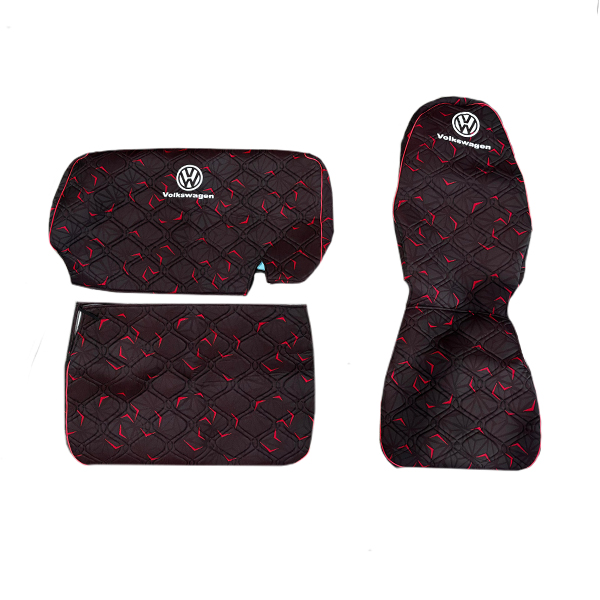 JUEGO CUBRE ASIENTO VW WORKER BUTACA Y MINI SOFA ROJO                                                                                                 