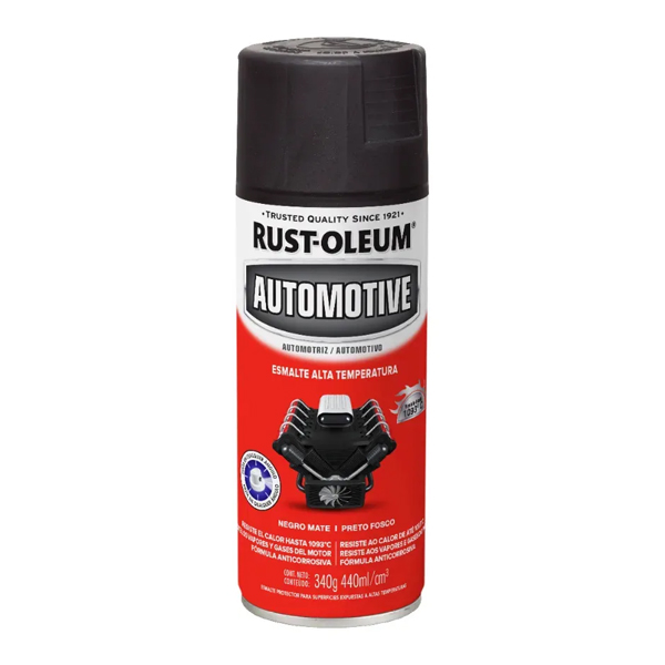 AEROSOL RUST-OLEUM ALTA TEMPERATURA HASTA 1200 GRADOS NEGRO                                                                                           
