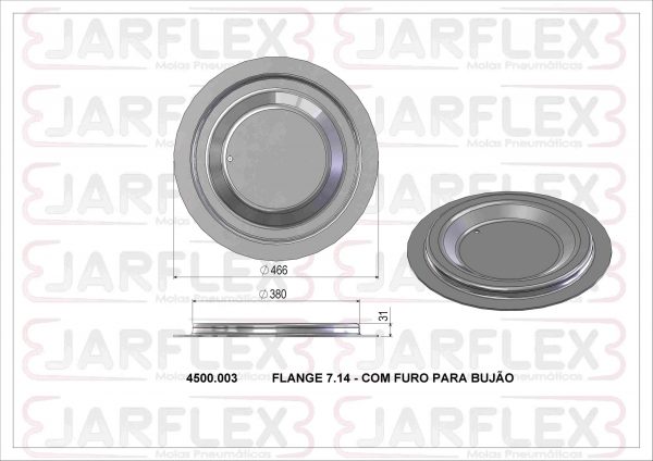 TAPA PARA FUELLE SUSPENSION ST4002 C/AUJERO PARA CONEXION