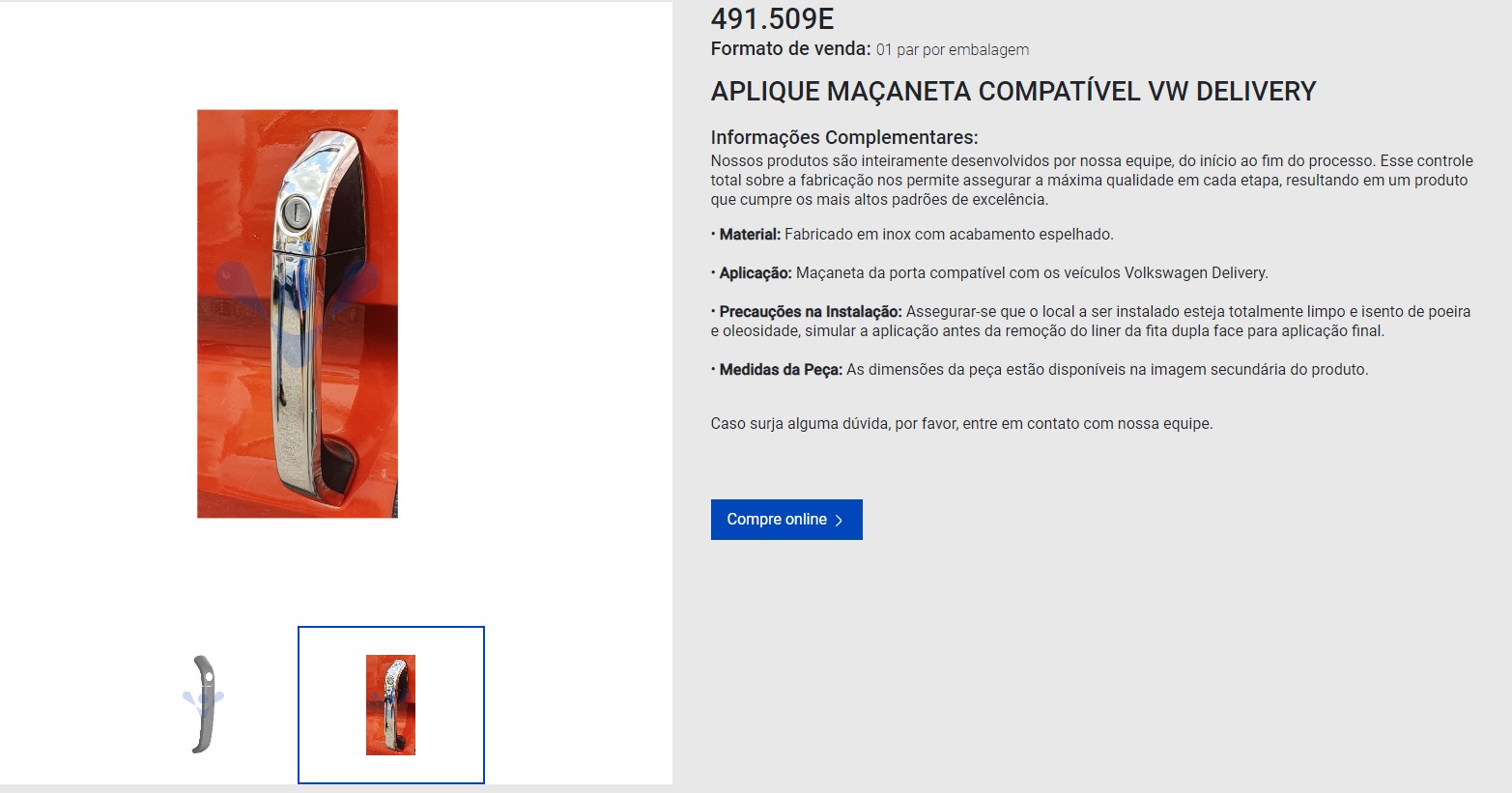 APLIQUE MOLDURA MANIJA EXTERIOR VW DELIVERY NUEVO VENKA                                                                                               