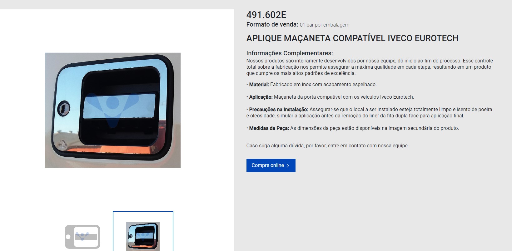 APLIQUE MOLDURA MANIJA EXTERIOR IVECO EUROTECH TECTOR VENKA                                                                                           