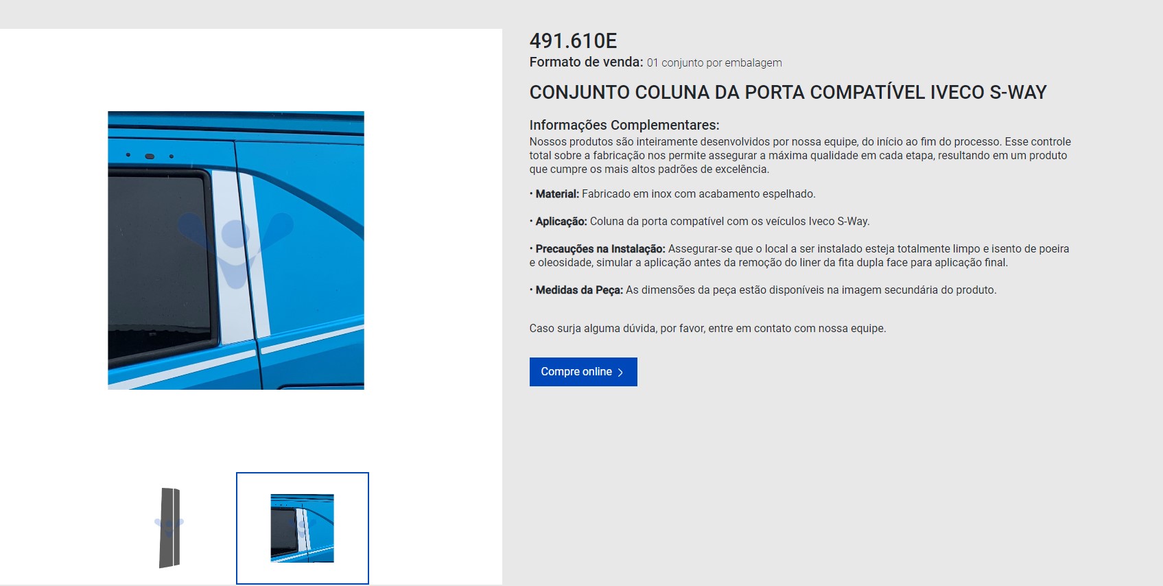 APLIQUE MOLDURA DE PUERTA CONJUNTO IVECO S-WAY VENKA                                                                                                  