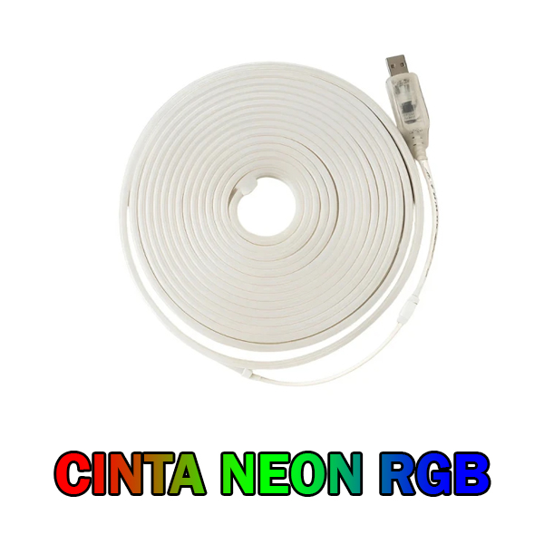 CINTA LED NEON RGB 12V 5 MTS ROLLO