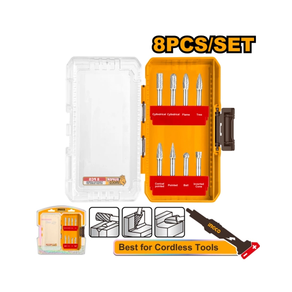 SET X 8 FRESAS 6MM ROTATIVAS CARBURO TUNGSTENO INGCO                                                                                                  