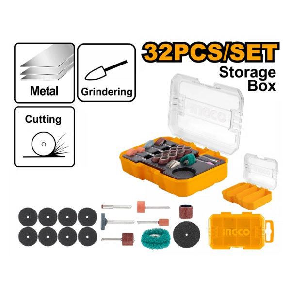 SET 32 PZAS ACCESORIO MINI TORNO INGCO                                                                                                                