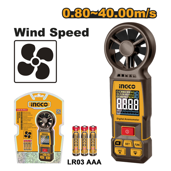 ANEMOMETRO DIGITAL MEDIDOR VELOCIDAD VIENTO INGCO                                                                                                     