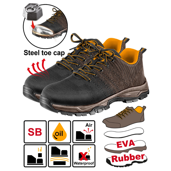 ZAPATOS DE SEGURIDAD CON PUNTERA ACERO TALLE 46 INGCO                                                                                                 