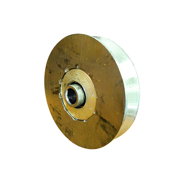 RUEDA DE PORTON 76 X 16 EN V PERNO 10MM                                                                                                               