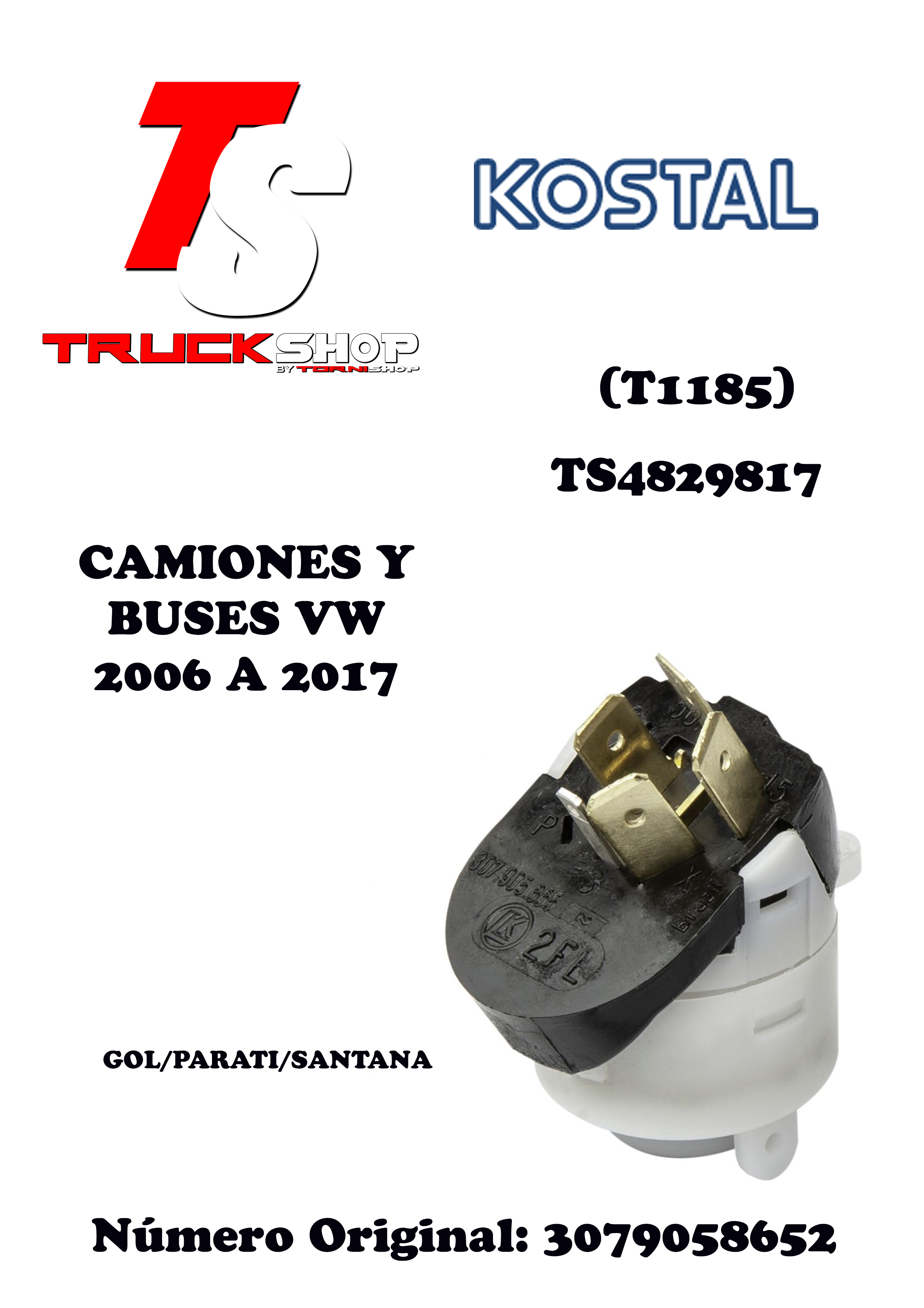 PARTE ELECTRICA C/ARRANQUE VW WORKER 16220/17220 SAVEIRO GOL 5 PINOS T1185                                                                            