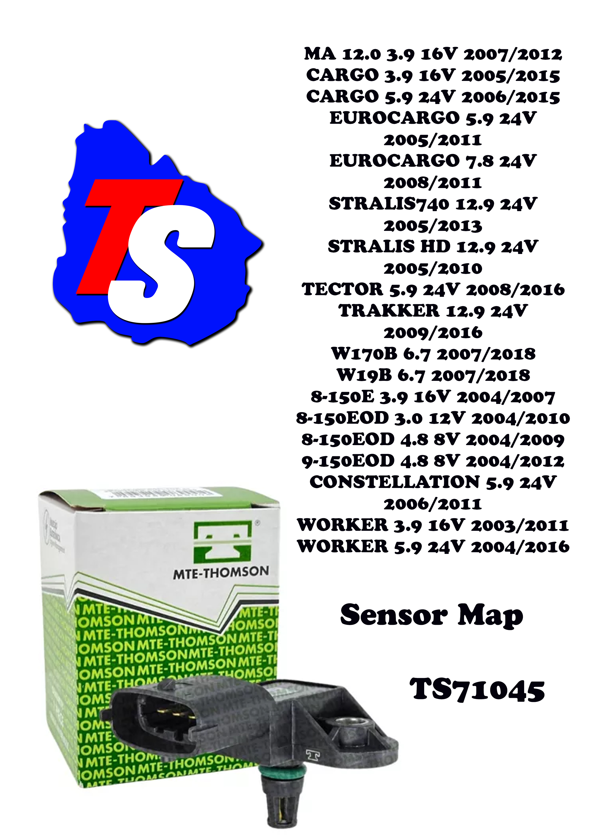 SENSOR MAP CUMMINS VW/FORD IVECO ISBE4/6                                                                                                              