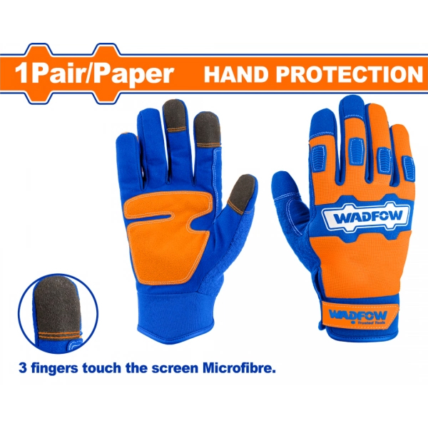 GUANTES MECANICO MICROFIBRA Y PVC XL WADFOW                                                                                                           